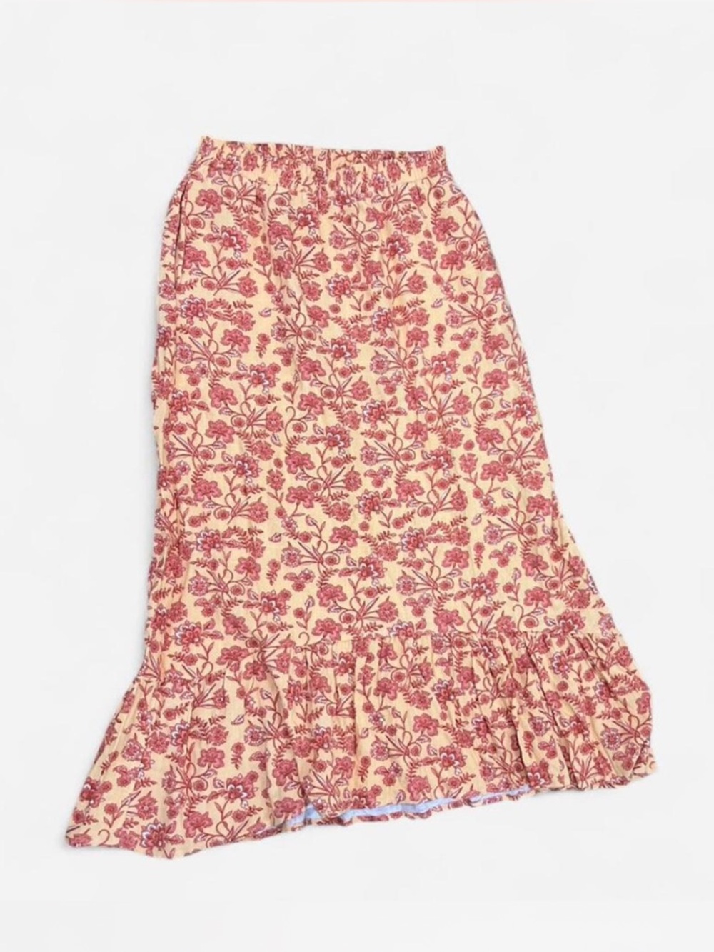 Y2K 90’s Vintage Multicolored Floral Maxi Skirt Mermaid with Ruffle Hem